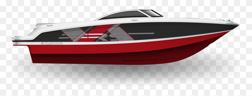 1418x475 Jet Black Amp Crimson Red Launch, Boat, Vehicle, Transportation HD PNG Download