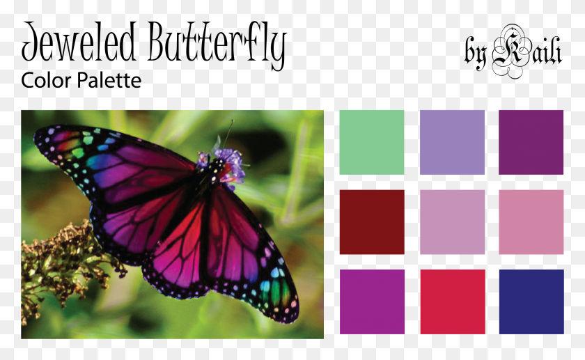 2643x1551 Jeweled Butterfly Swatch Information About Butterfly, Animal, Insect, Invertebrate HD PNG Download