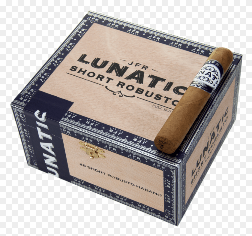 801x746 Jfr Cigars Lunatic Short Robusto 4 34x52 Habano Box, Carton, Cardboard, Weapon HD PNG Download