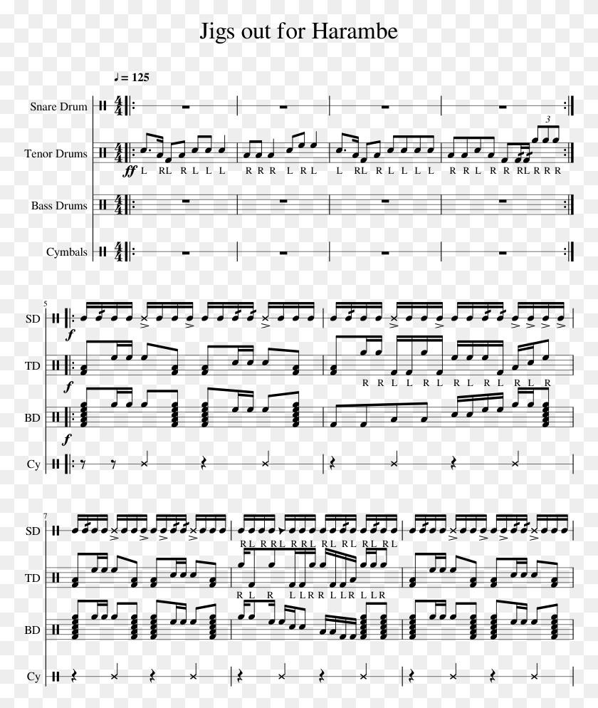 773x934 Jigs Out For Harambe Sheet Music 1 Of 2 Pages Purcell What Shall I Do, Gray, World Of Warcraft HD PNG Download