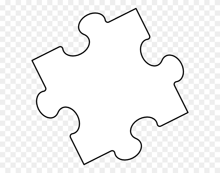 600x600 Jigsaw Puzzle Piece Outline Clip Art At Clker Puzzle Piece White, Game, Bow HD PNG Download