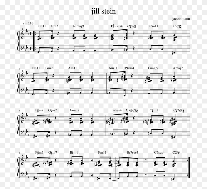 708x707 Jill Stein By Jacob Mann Sheet Music For Piano Kogi Jacob Mann Sheet Music, Gray, World Of Warcraft HD PNG Download