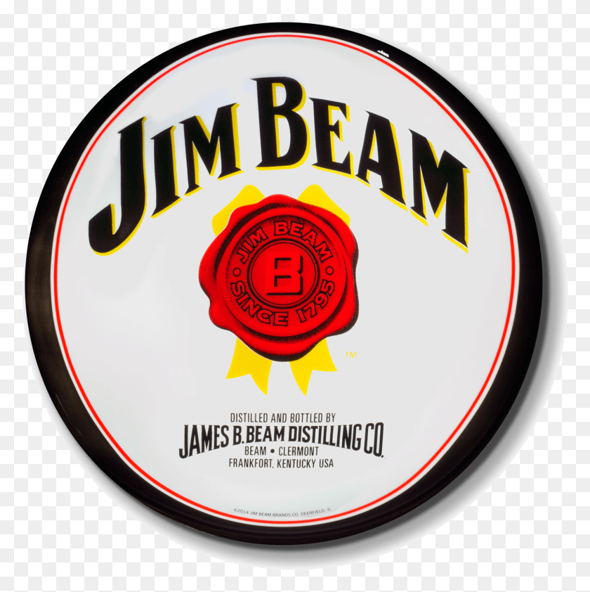 1601x1606 Descargar Png Jim Beam Dome Light Emblem, Etiqueta, Texto, Lager Hd Png