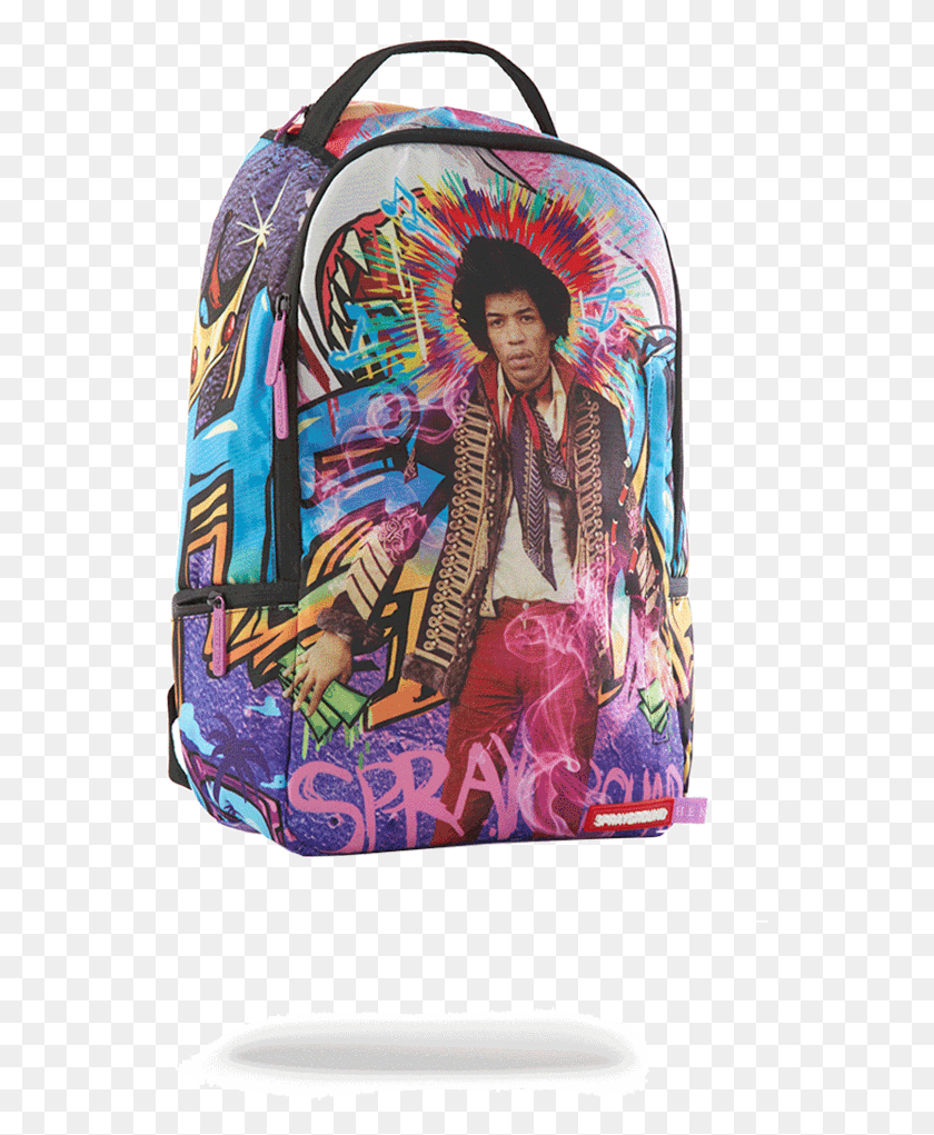 543x961 Jimi Hendrix Sprayground Backpack, Person, Human, Clothing HD PNG Download