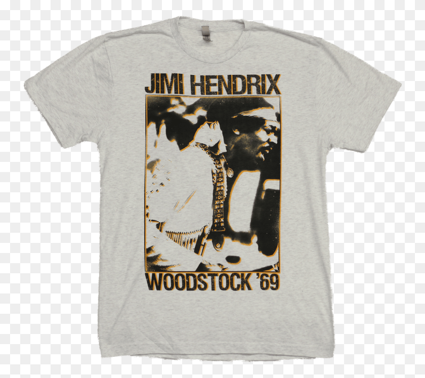 750x687 Jimi Hendrix Woodstock 1969 T Shirt Active Shirt, Clothing, Apparel, T-shirt HD PNG Download