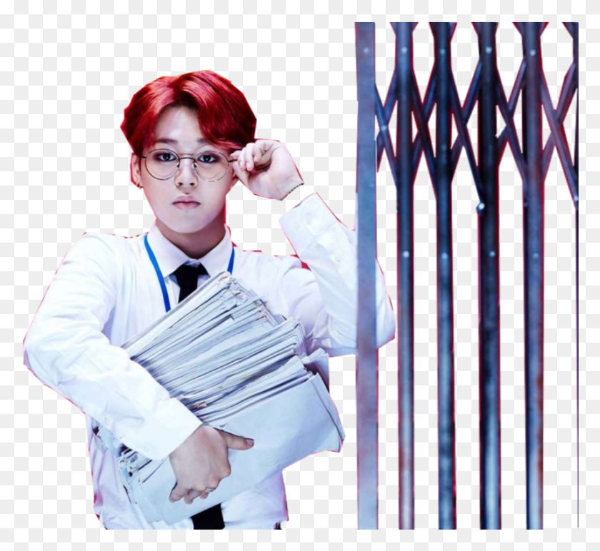 859x785 Jimin Dope Era Clipart Jimin Dope Bts Jimin With Red Hair, Clothing, Person, Tie HD PNG Download