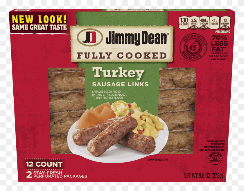 2401x1845 Jimmy Dean Fully Cooked Turkey Sausage Links Jimmy Deans Sausage Links Nutrition, Advertisement, Poster, Flyer HD PNG Download