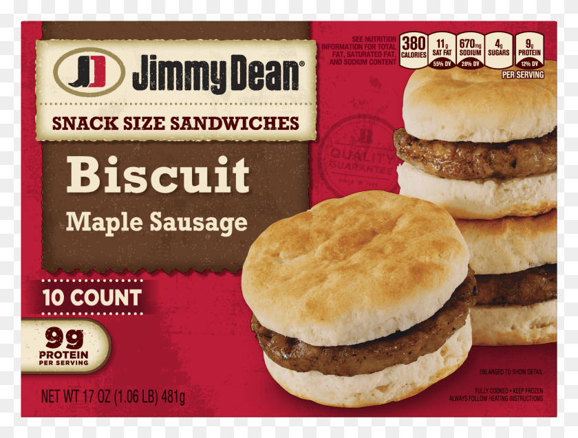 2401x1778 Jimmy Dean Snack Size Maple Sausage Biscuit Sandwiches Jimmy Dean Sausage Biscuit HD PNG Download