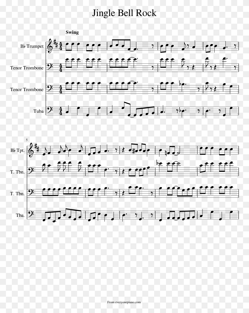 773x995 Jingle Bell Rock Sheet Music Composed By Jim Boothe Ussr Trumpet Sheet Music, Gray, World Of Warcraft HD PNG Download