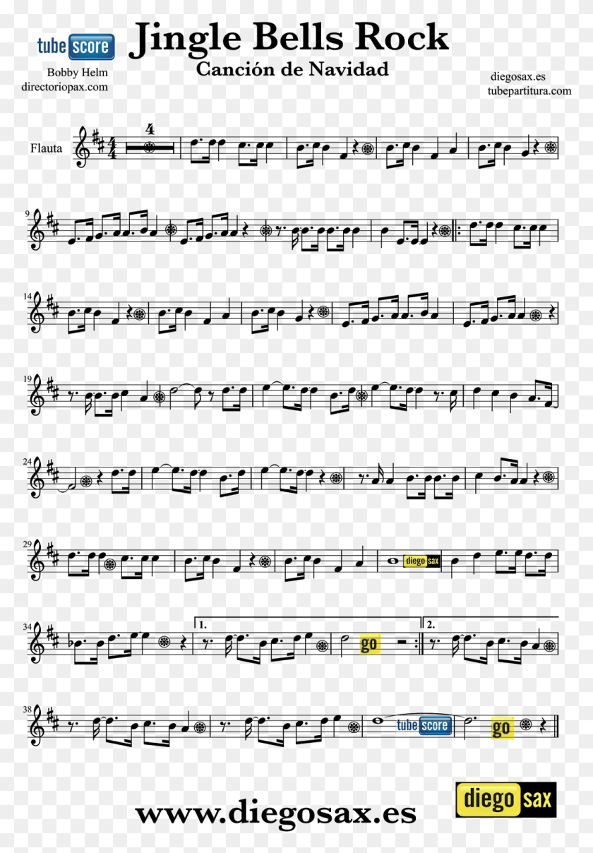 1059x1559 Jingle Bells Rock By Bobby Helm Sheet Music Flute And Partitura I Don T Want To Miss A Thing S, Legend Of Zelda HD PNG Download