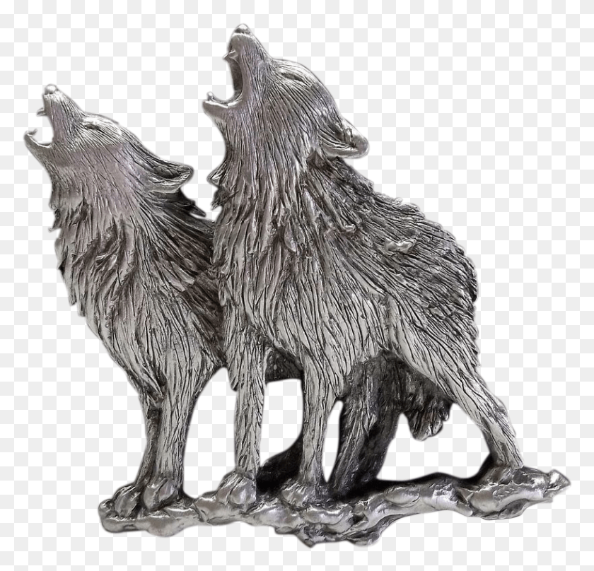 815x782 Jj Howling Wolf Wolves Pin Brooch Jonette Pewter Statue, Chicken, Poultry, Fowl HD PNG Download