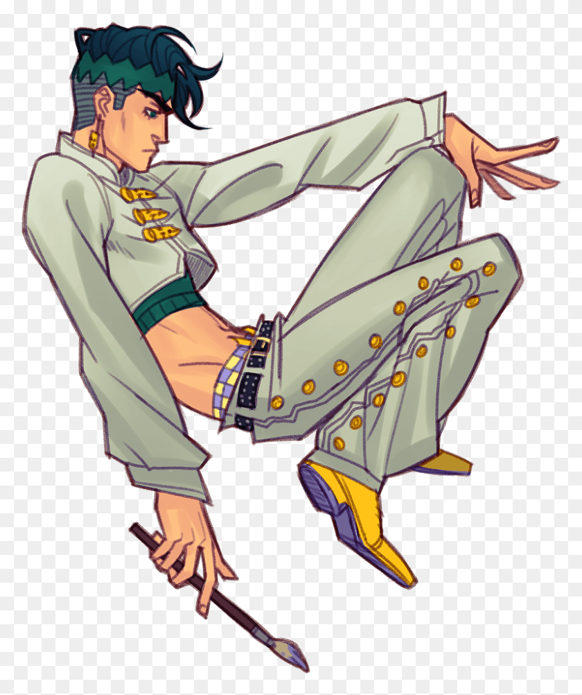 798x964 Jjba Rohan Outfits, Person, Human, Dance Pose HD PNG Download