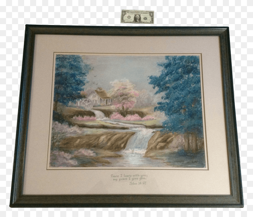 1688x1430 Joann Dolar Large Pastel Of Waterwheel And Picture Frame HD PNG Download