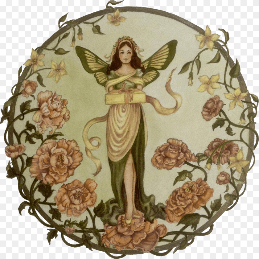 1812x1812 Joanne Mcguire Battiste Butterfly Fairy Lady Bearing Angel, Adult, Person, Painting, Female Clipart PNG