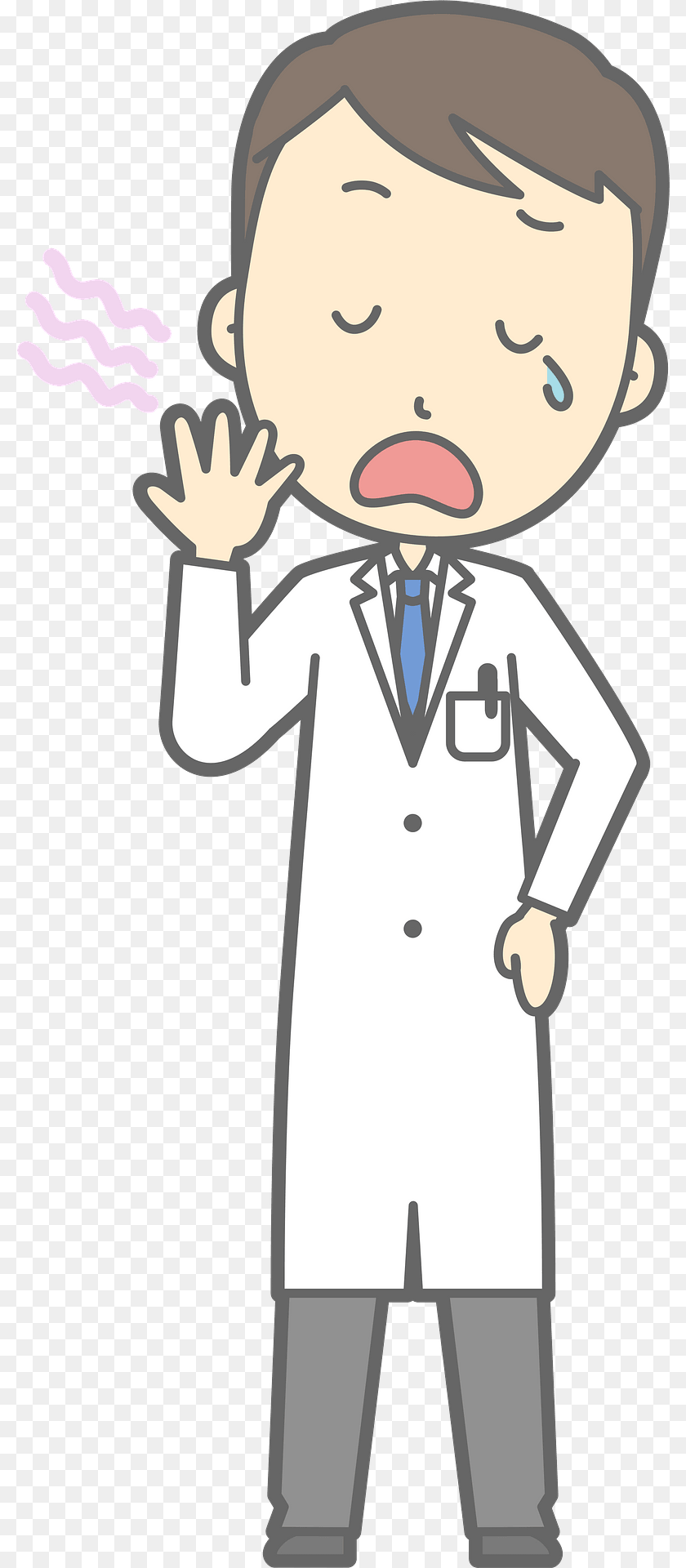 799x1920 Joel Doctor Is Yawning Clipart, Clothing, Coat, Lab Coat, Baby PNG