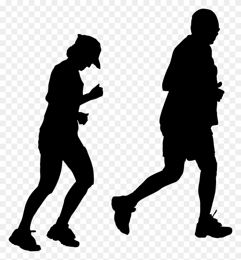 2090x2266 Jogging Silhouette Running Sport Clip Art Old Man Running Silhouette, Gray, World Of Warcraft HD PNG Download