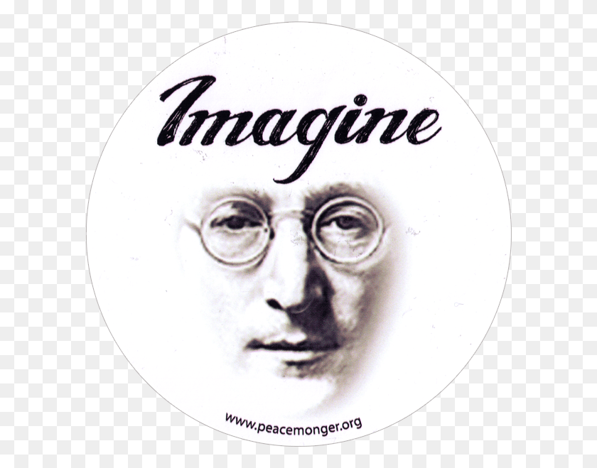 600x599 John Lennon Round Bumper Sticker Decal Label, Glasses, Accessories, Accessory HD PNG Download