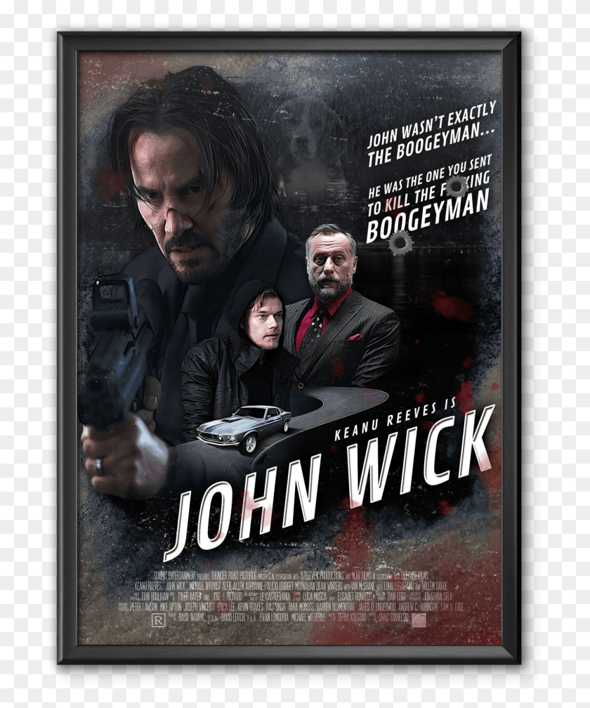 707x948 John Wick Movie Poster Poster, Advertisement, Person, Human HD PNG Download