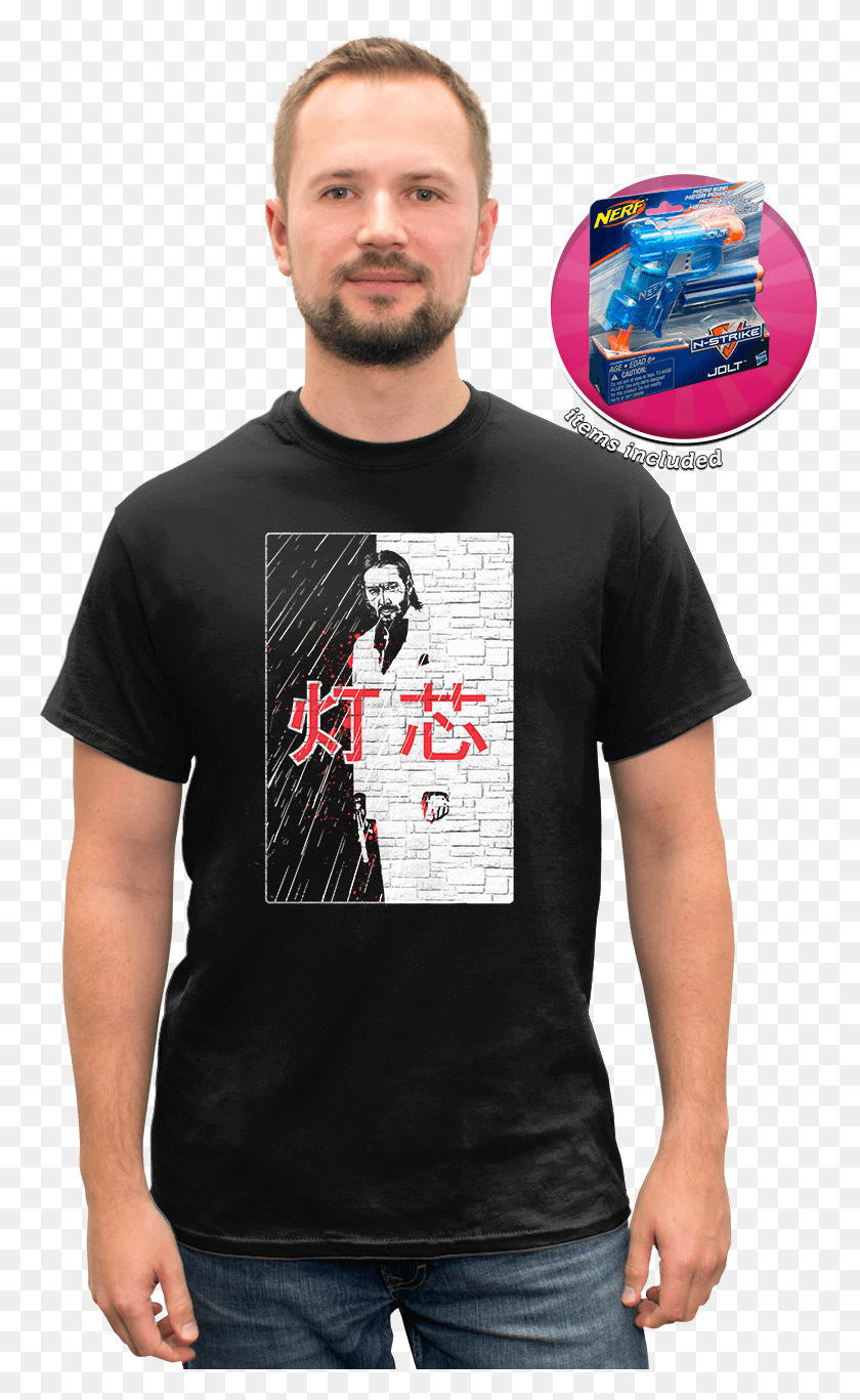 764x1307 John Wick Scarface Keanu Reeves Hitman Boogeyman Baba Box Lunch Sesame Street, Clothing, Apparel, T-shirt HD PNG Download