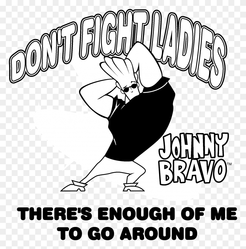 1997x2022 Johnny Bravo Logo Black And White Johnny Bravo, Text, Advertisement, Poster HD PNG Download