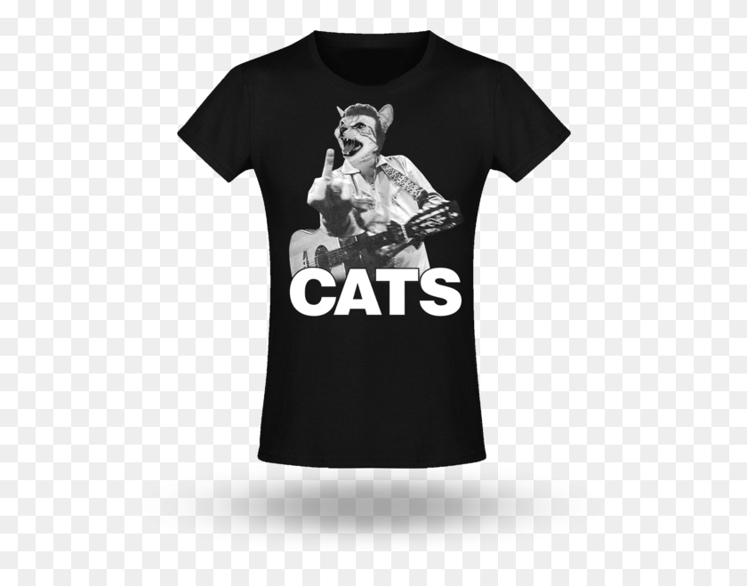 519x599 Descargar Png / Camiseta Johnny Cats Mujer Camiseta Johnny Cash, Ropa, Vestimenta, Camiseta Hd Png