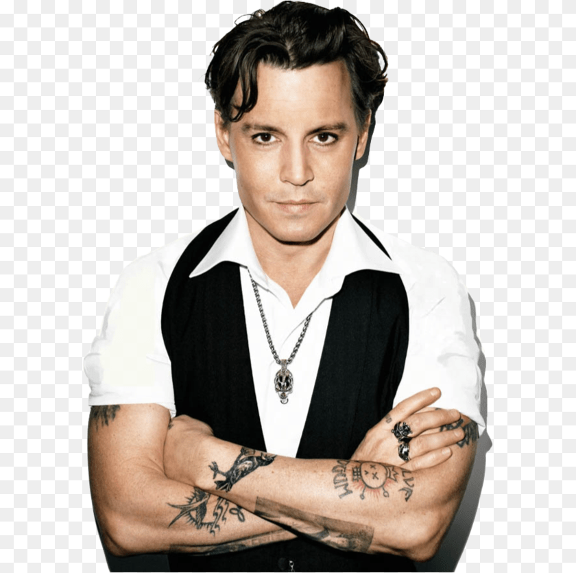 600x835 Johnny Depp Background Johnny Depp Hairstyle Medium, Tattoo, Skin, Person, Man Transparent PNG