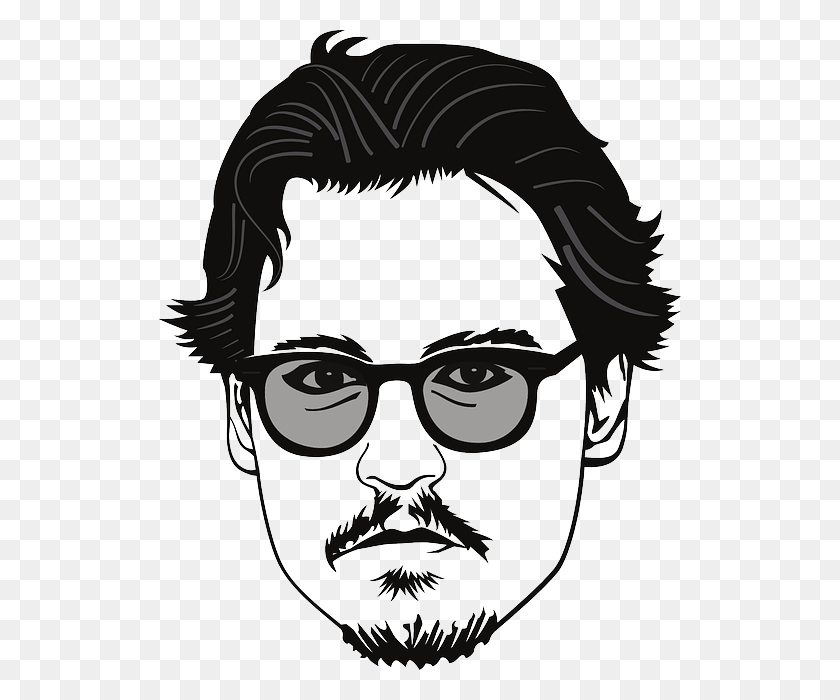 523x640 Johnny Depp Johnny Depp Clipart, Face, Stencil, Animal HD PNG Download