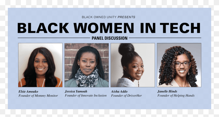 800x400 Join Black Owned Unity For Black Women In Tech A Panel Trbsal Ist Nicht Das Einzige, Person, Face, Id Cards HD PNG Download