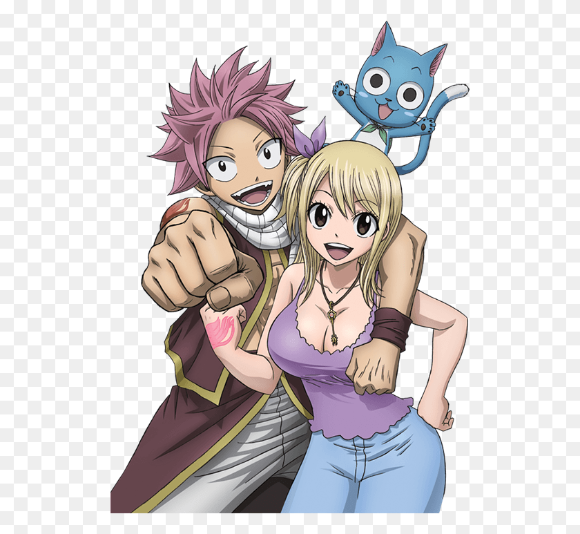 520x713 Join The Guilds Fairy Tail Natsu Lucy Happy, Manga, Comics, Libro Hd Png