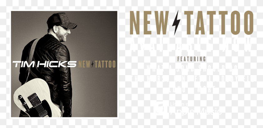 1365x611 Join The Tim Hicks Mailing List Tim Hicks New Tattoo, Person, Human, Guitar HD PNG Download