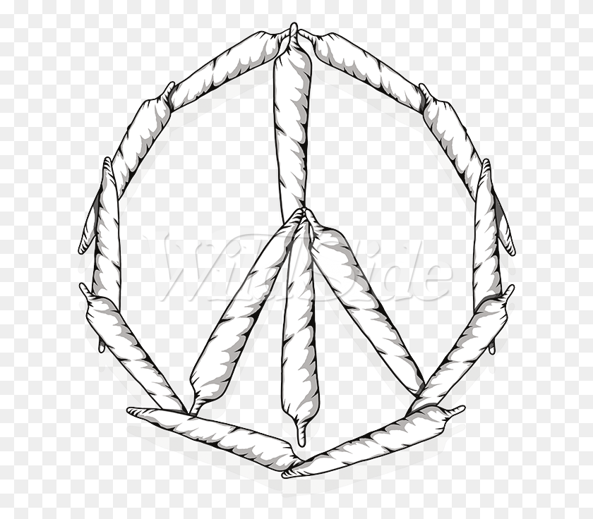 622x676 Joint Peace Sign Sketch, Symbol, Logo, Trademark HD PNG Download