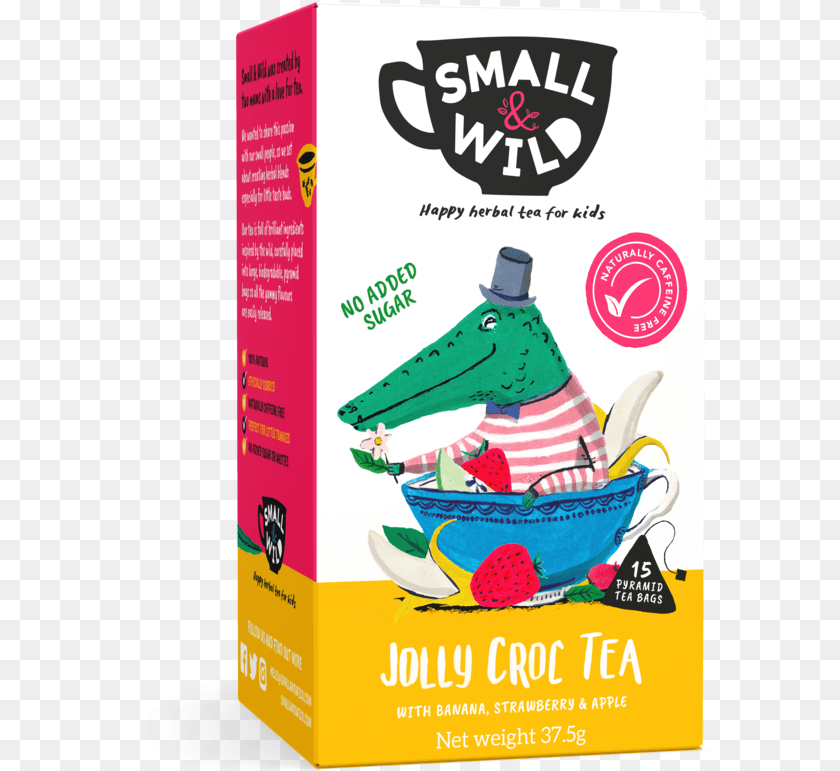 603x771 Jolly Croc Tea With Banana Strawberry U0026 Apple U2014 Small Wild Small And Wild Tea, Advertisement, Herbal, Herbs, Plant Sticker PNG