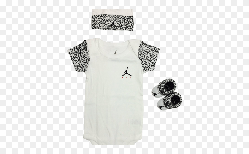 393x461 Jordan Baby Clothes 3 Piece Set Teal Jordan Pattern, Clothing, Apparel, Sleeve HD PNG Download