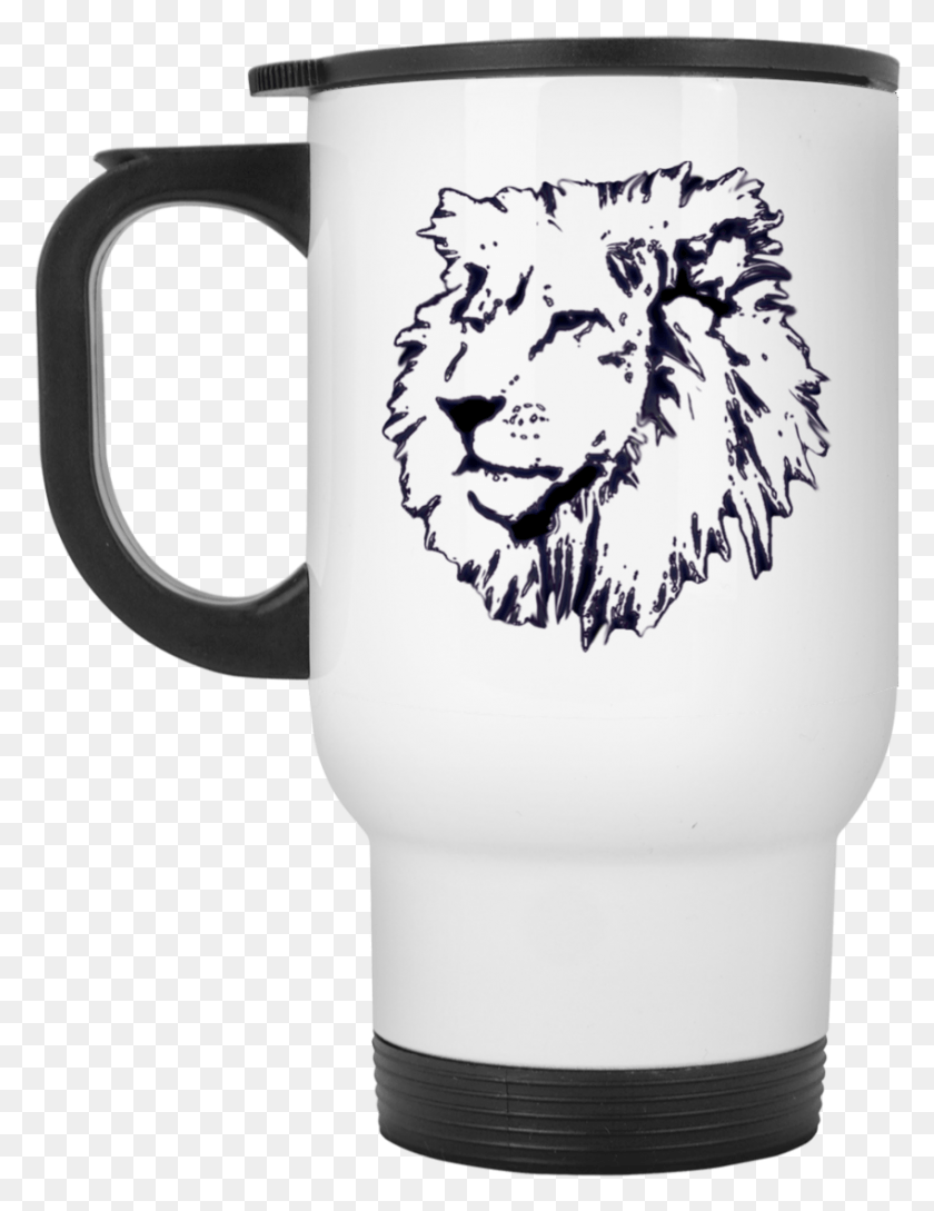 849x1121 Joseph Lion Outline White Travel Mug You Know What Gets On My Nerves Myelin, Coffee Cup, Cup, Milk HD PNG Download