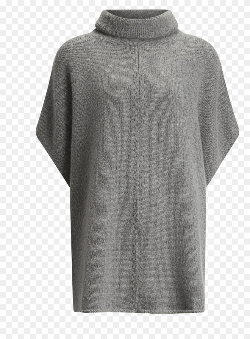 1381x1907 Joseph Poncho Wool Cashmere Knit In Dark Grey Sweater, Clothing, Apparel, Sleeve HD PNG Download