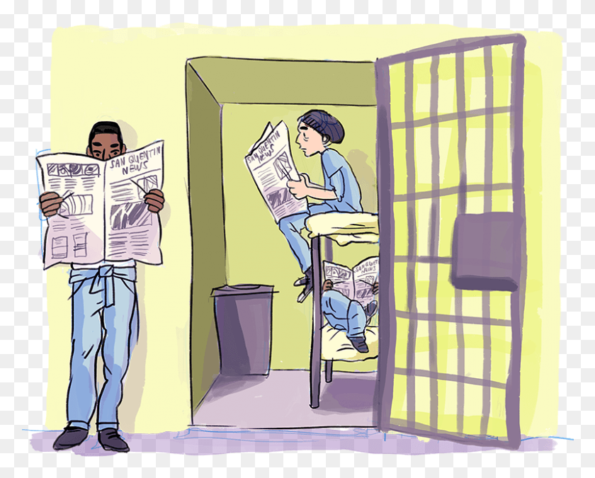 801x632 Journalism Locked Behind State Prison Bars Cartoon, Reading, Person, Human HD PNG Download