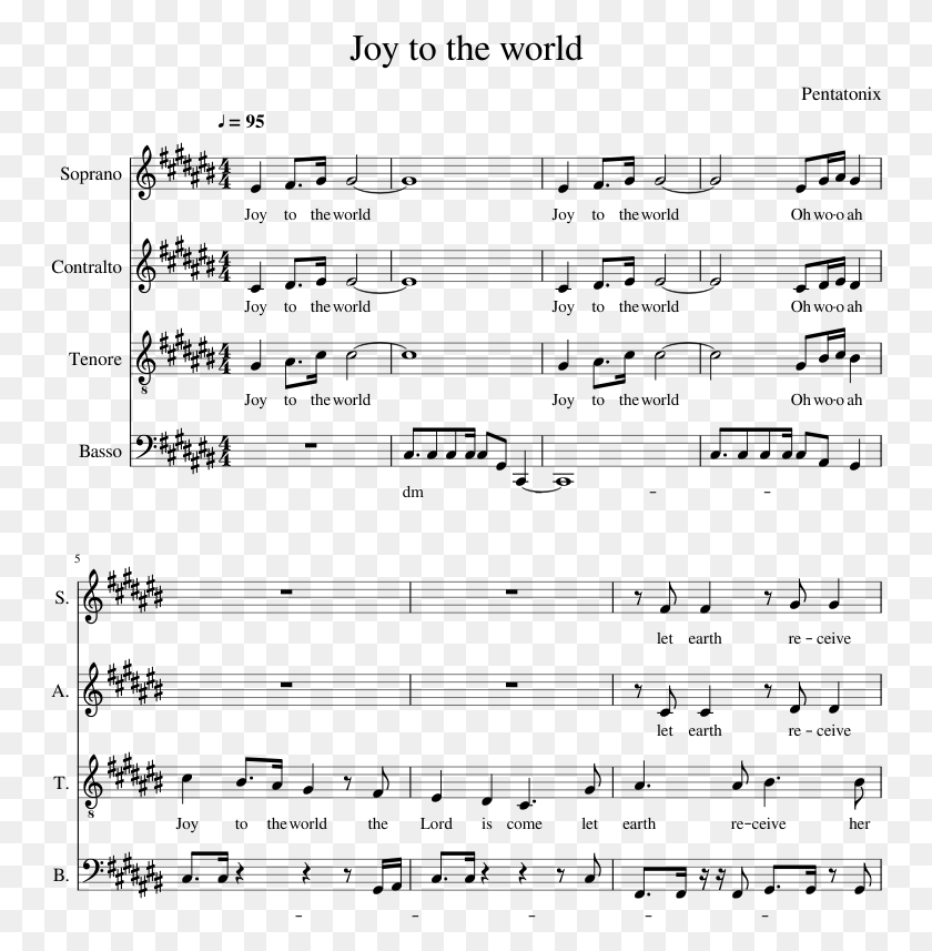750x797 Joy To The World Sheet Music, Gray, World Of Warcraft HD PNG Download
