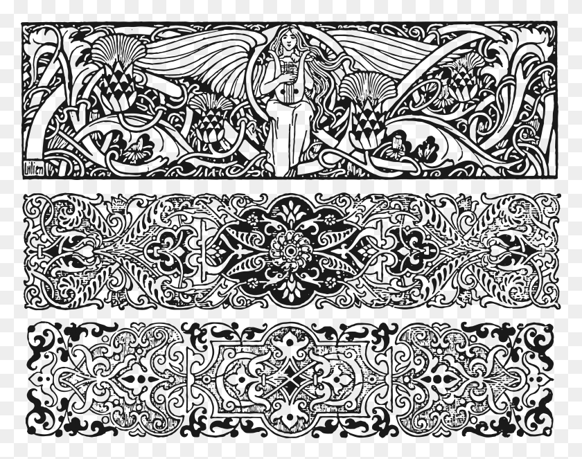 3884x3003 Jpg Art Nouveau Border Pattern, Lace, Rug HD PNG Download