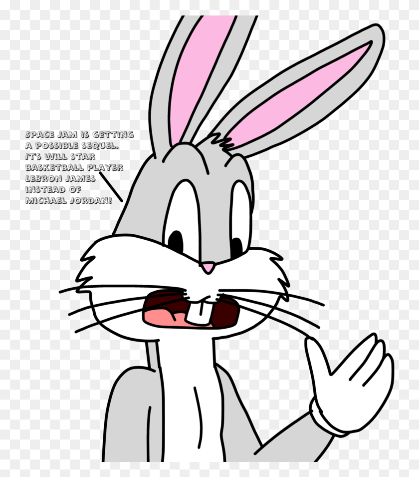 742x895 Jpg Black And White Library Bunny Talks About Sequel Space Jam, Animal, Stencil HD PNG Download