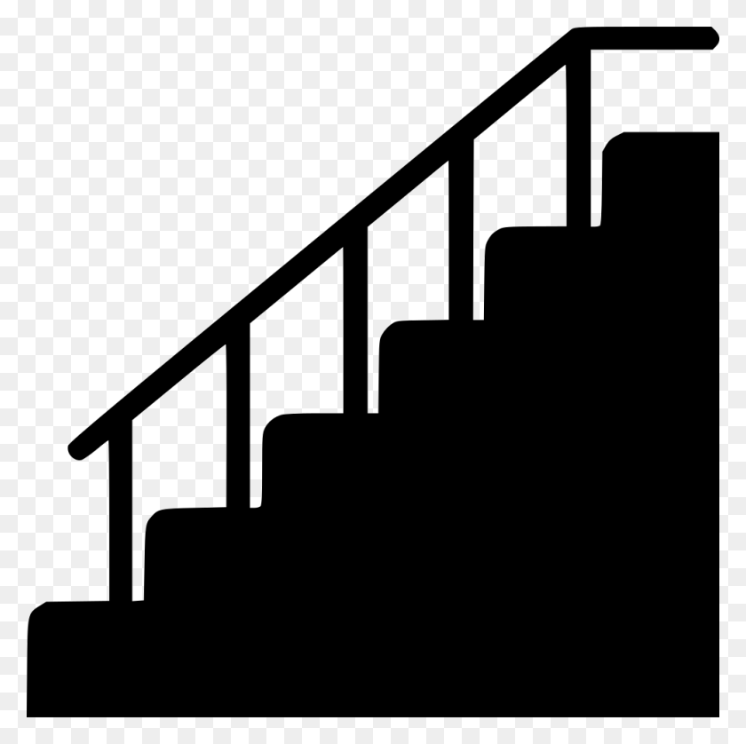 980x978 Jpg Black And White Stock Stair Silhouette At Getdrawings, Handrail, Banister HD PNG Download