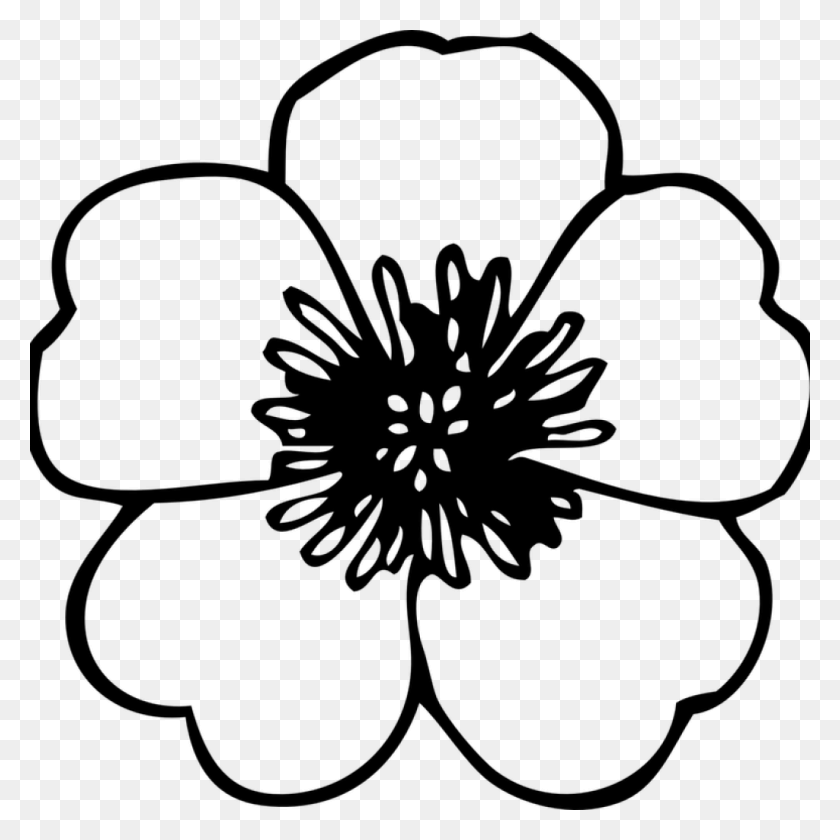 1024x1024 Jpg Flower Clipart Black And Free Cat Hatenylo Spring Flowers Clip Art Black And White, Gray, World Of Warcraft HD PNG Download