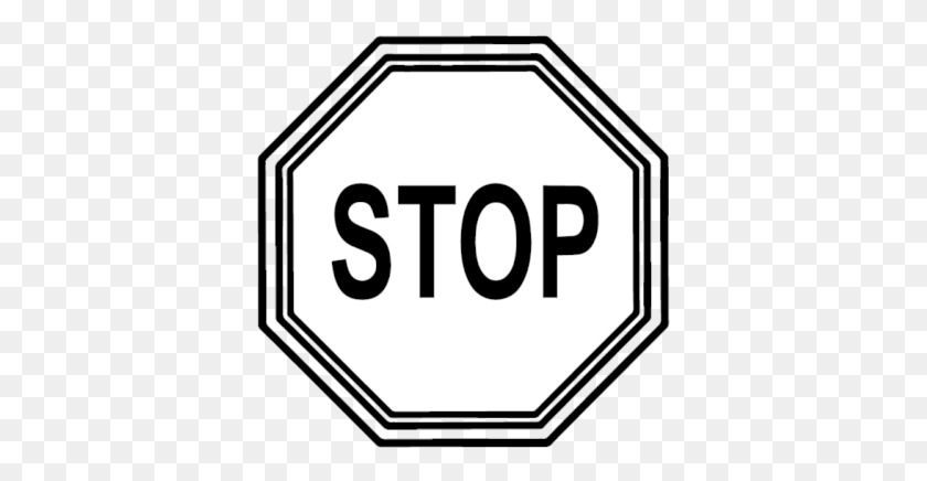 375x376 Jpg Free Sign Images Stop Sign Black And White, Symbol, Road Sign, Stopsign HD PNG Download