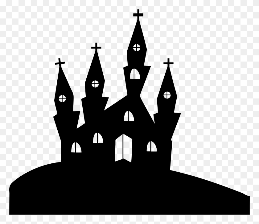 2400x2057 Jpg Freeuse Church Silhouette Clipart Carte Postale D Halloween A Imprimer, Gray, World Of Warcraft HD PNG Download