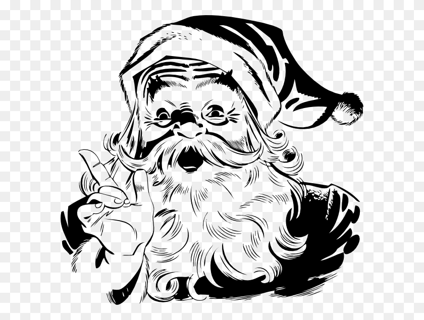 600x574 Jpg Freeuse Clip Art At Clker Com Vector Online Бесплатные Картинки Санта-Клауса Черно-Белое, Человек, Человек Hd Png Download