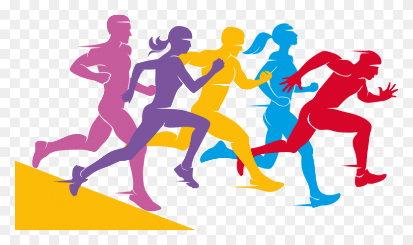 785x443 Jpg Freeuse Group Of Runners Clipart Running People Vector, Person, Human, Poster HD PNG Download