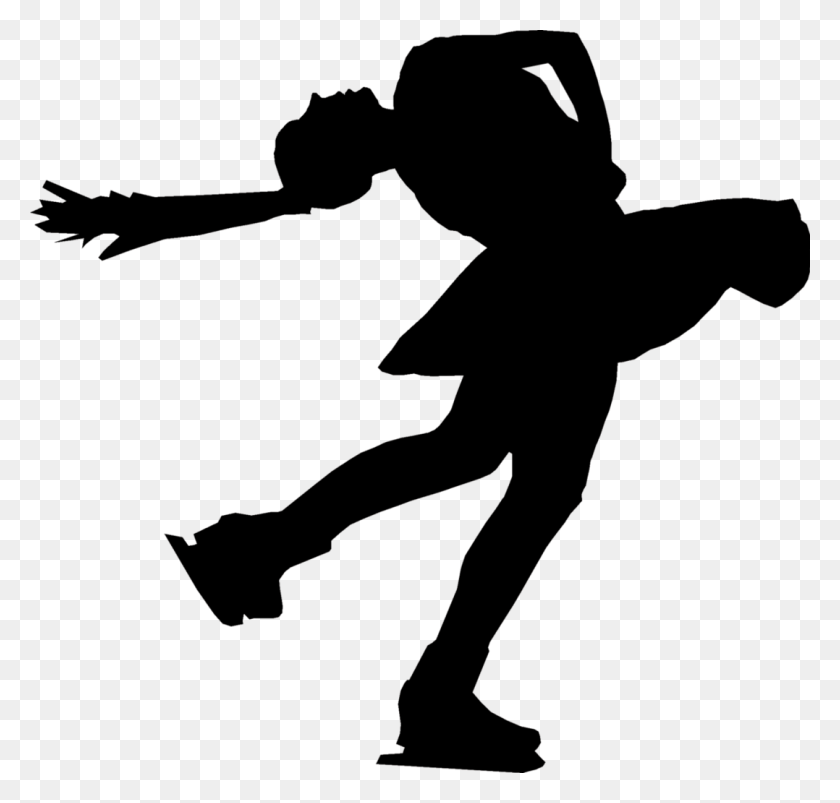 1078x1028 Jpg Ice Skate Clipart Black And White Silhouette, Person, Human, Dance HD PNG Download