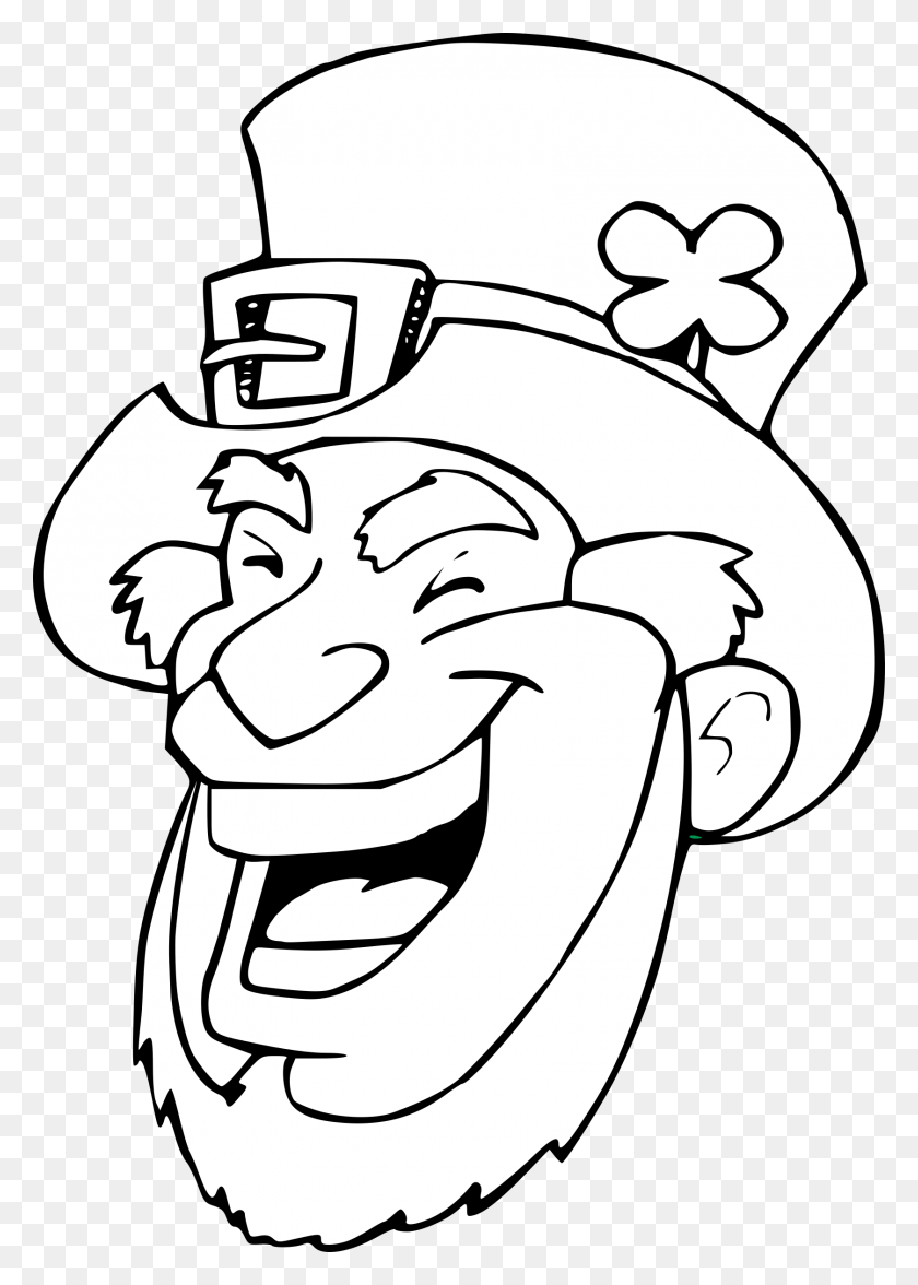 1677x2400 Jpg Laughing B W Big Image Leprechaun Coloring Pages, Graphics HD PNG Download