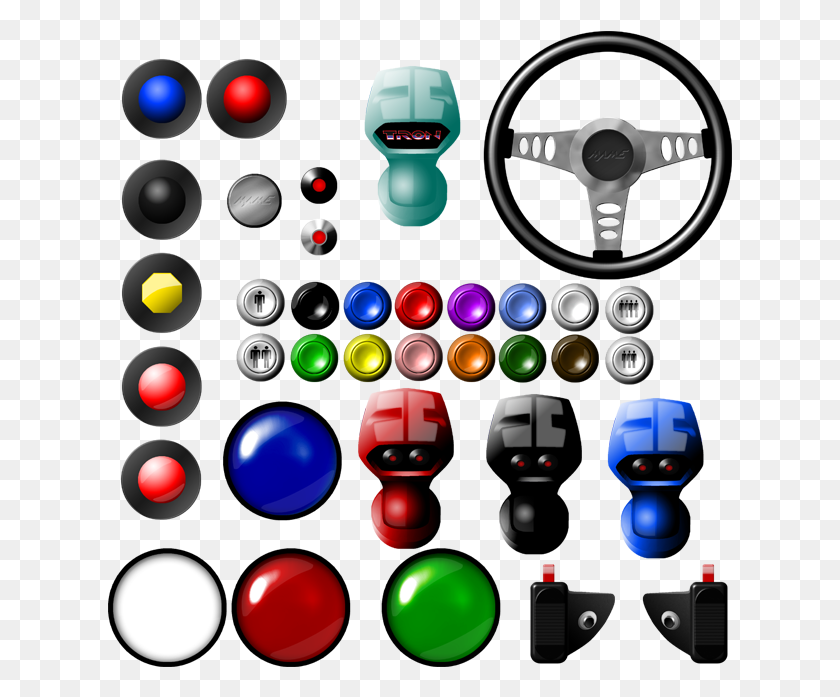 625x637 Jpg Library Library Button Pencil And In Color Control Panel Buttons Clipart, Steering Wheel HD PNG Download