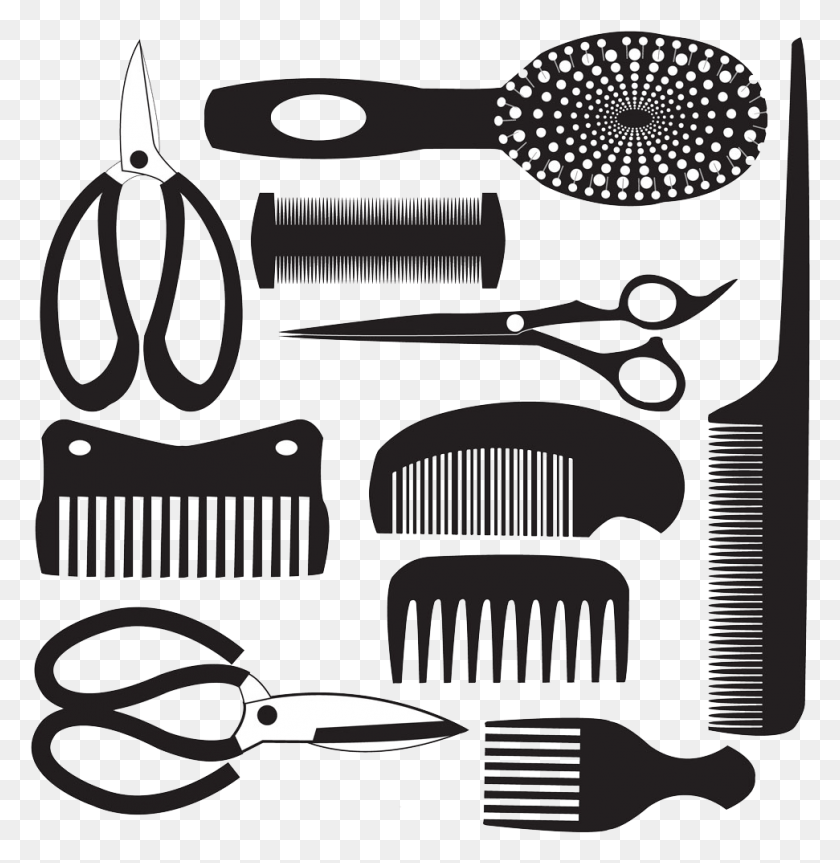971x1000 Jpg Library Stock Comb Royalty Free Clip Art And Scissors Tesoura Pente, Weapon, Weaponry, Blade HD PNG Download