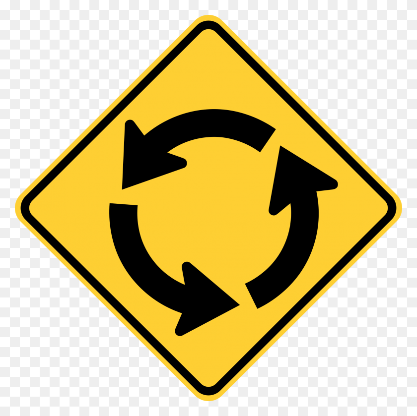 2000x2000 Jpg Library Stock File Mutcd W Svg Wikimedia Commons Mutcd Roundabout Signs, Symbol, Road Sign, Sign HD PNG Download